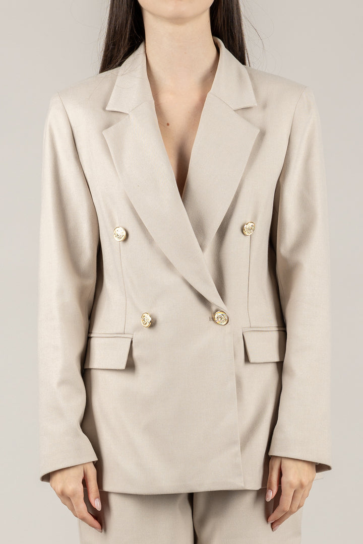 TENSIONE IN - 26B1351 - GIACCA DOPPIO PETTO BOTTONE GIOIELLO