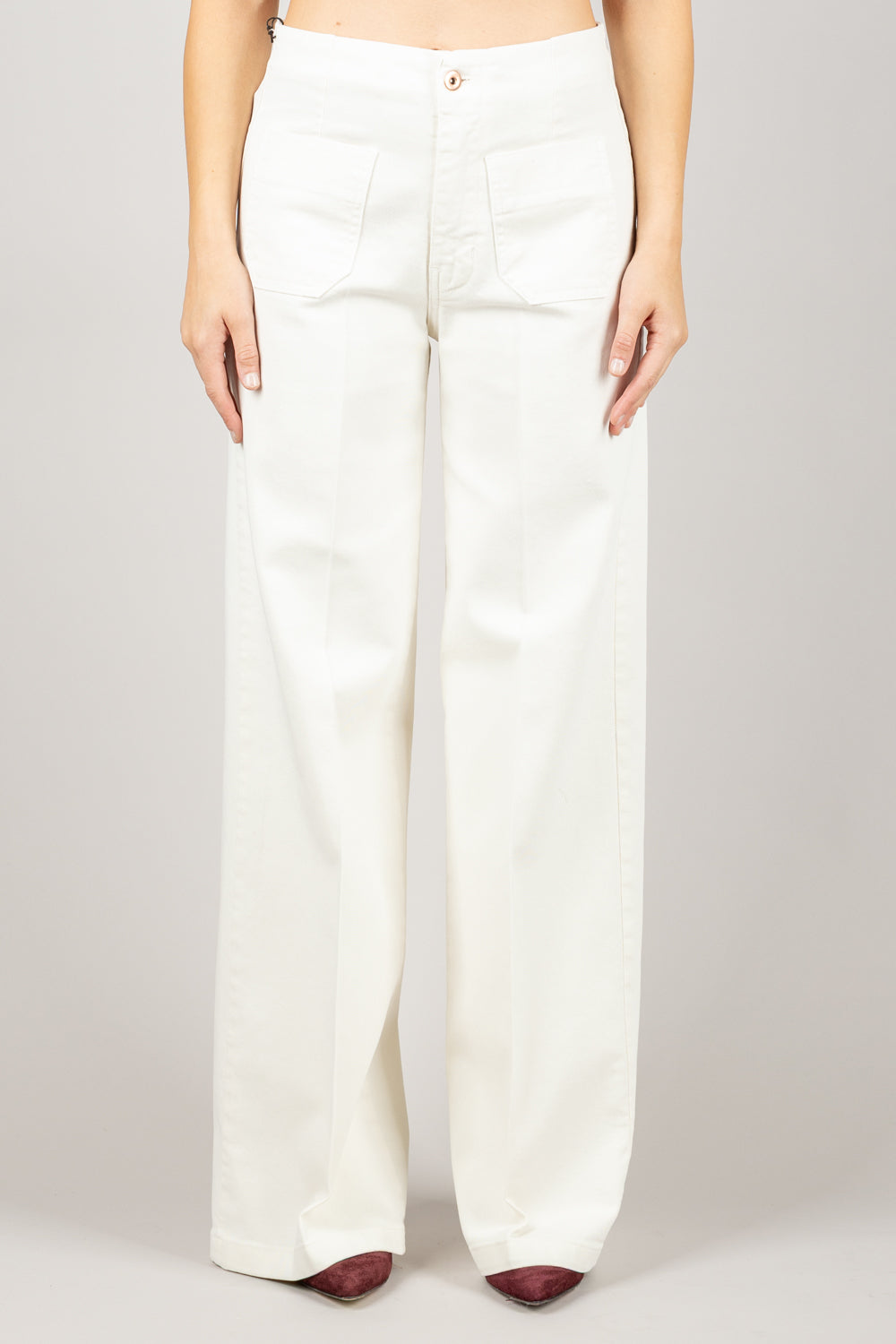 TENSIONE IN - CJ12707 - JEANS PALAZZO CON TASCHINI