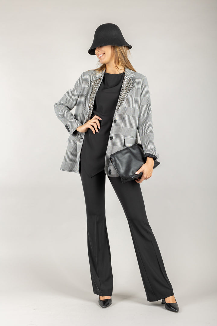 TENSIONE IN - 37531 - GIACCA MONOPETTO CON STRASS