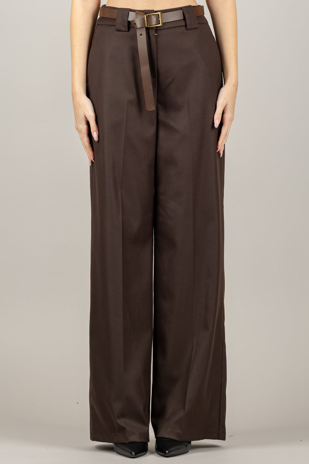 TENSIONE IN - 26P1352 - PANTALONE A PALAZZO CON CINTA