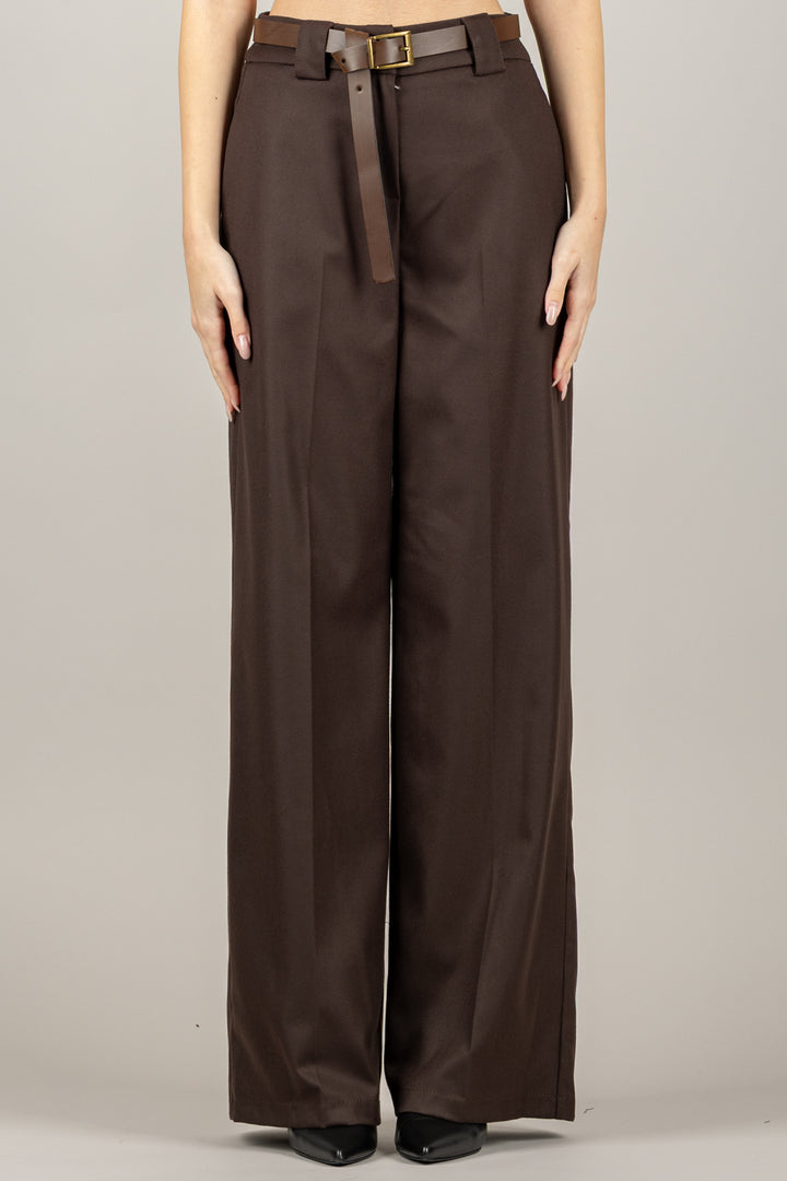 TENSIONE IN - 26P1352 - PANTALONE A PALAZZO CON CINTA