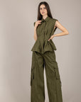 TENSIONE IN - 26C5093 - CAMICIA SFIANCATA IN COTONE MILITARE