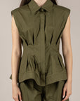 TENSIONE IN - 26C5093 - CAMICIA SFIANCATA IN COTONE MILITARE