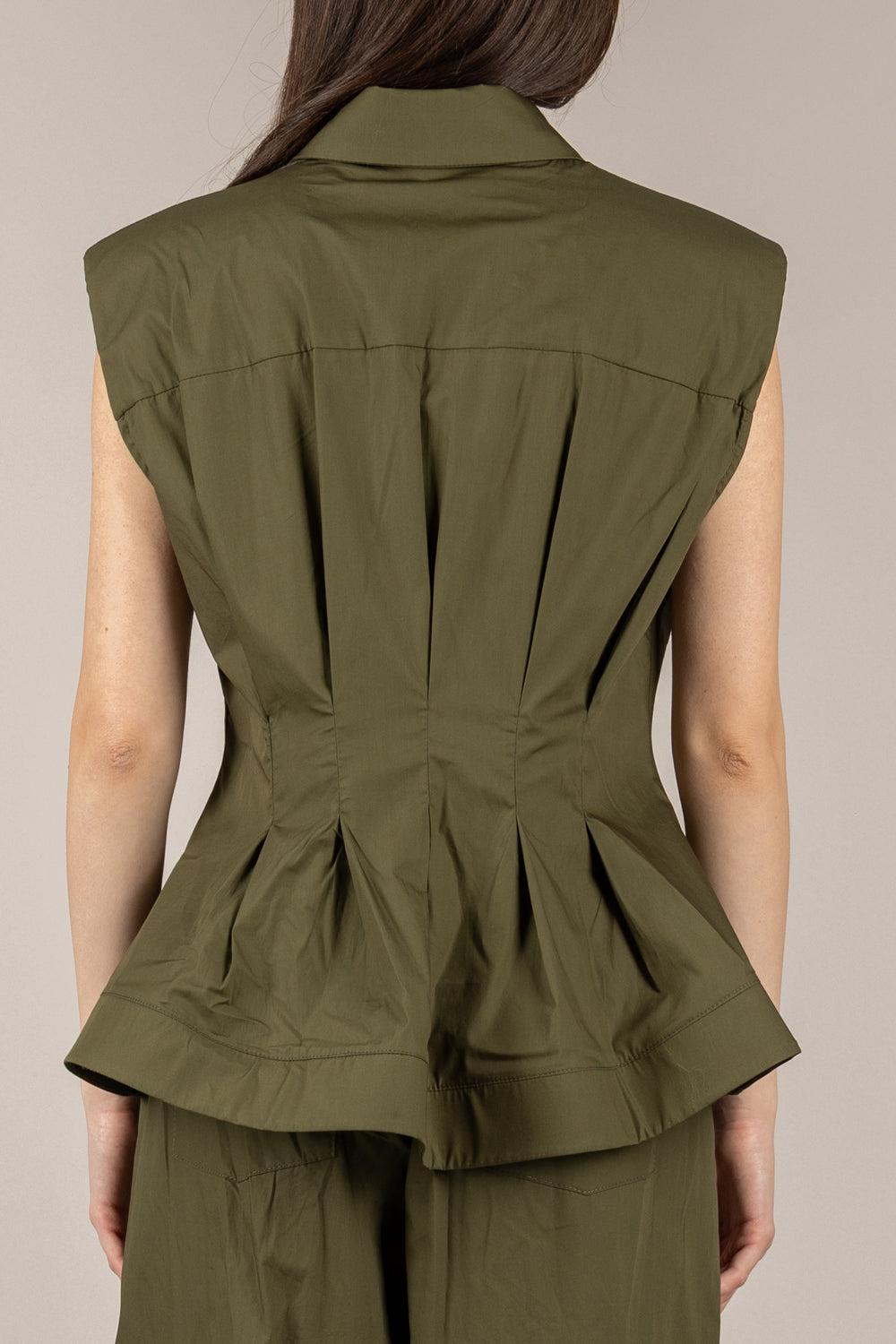 TENSIONE IN - 26C5093 - CAMICIA SFIANCATA IN COTONE MILITARE