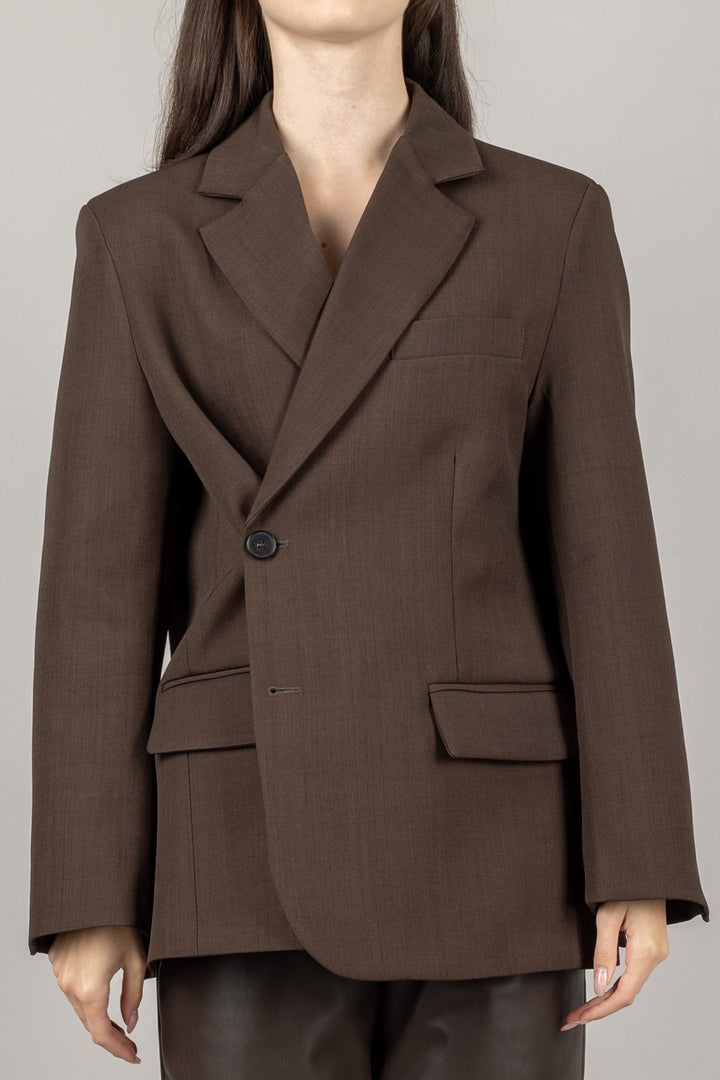 VICOLO - TF1701 - GIACCA CON CHIUSURA ASIMMETRICA