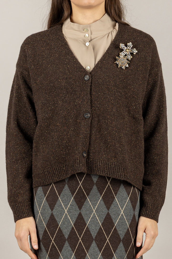 TENSIONE IN - D82046 - CARDIGAN CON APPLICAZIONI