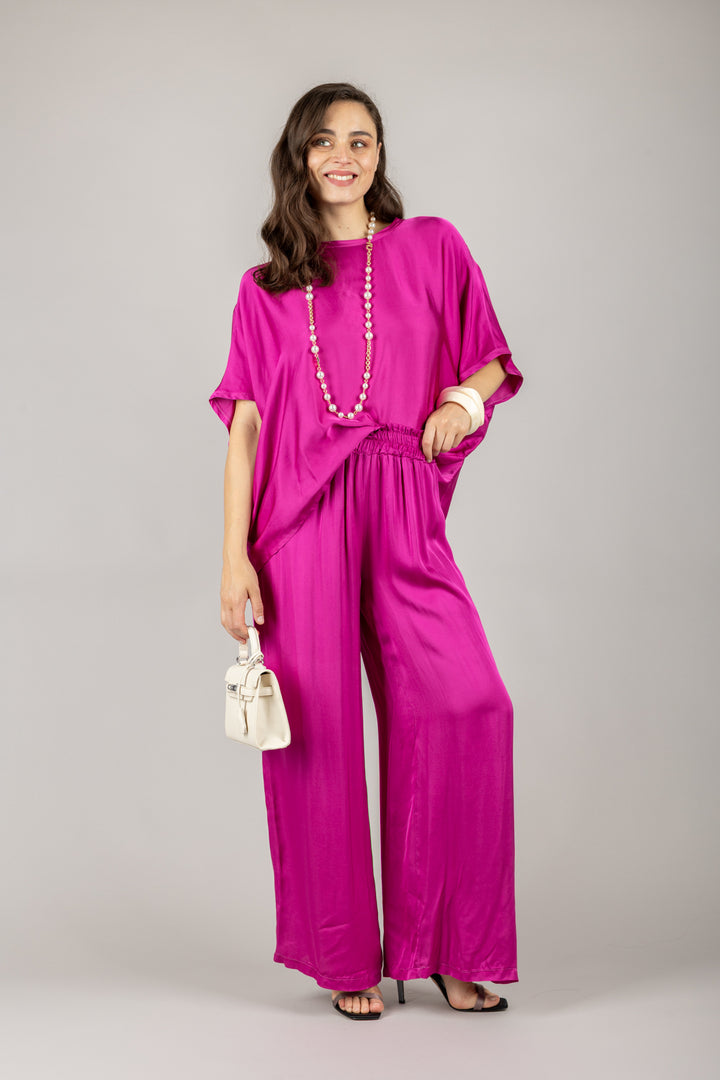 TENSIONE IN - C191P05Q - PANTALONE A PALAZZO CON COULISSE