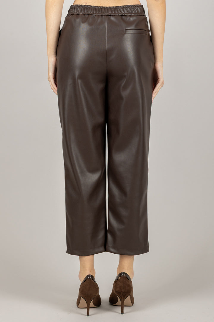 VICOLO - TF1806 - PANTALONE ECOPELLE CON COULISSE