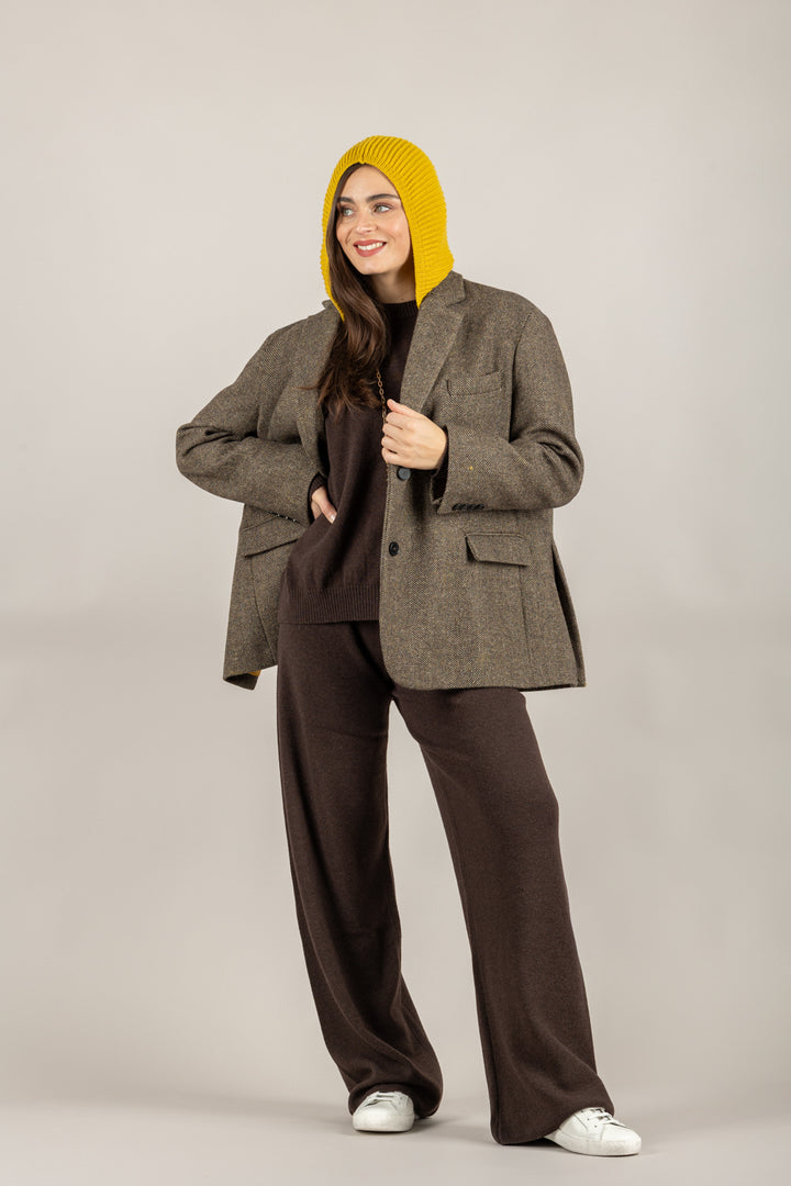 VICOLO - TF2004 - GIACCA SPIGATA CON CAPPUCCIO REMOVIBILE