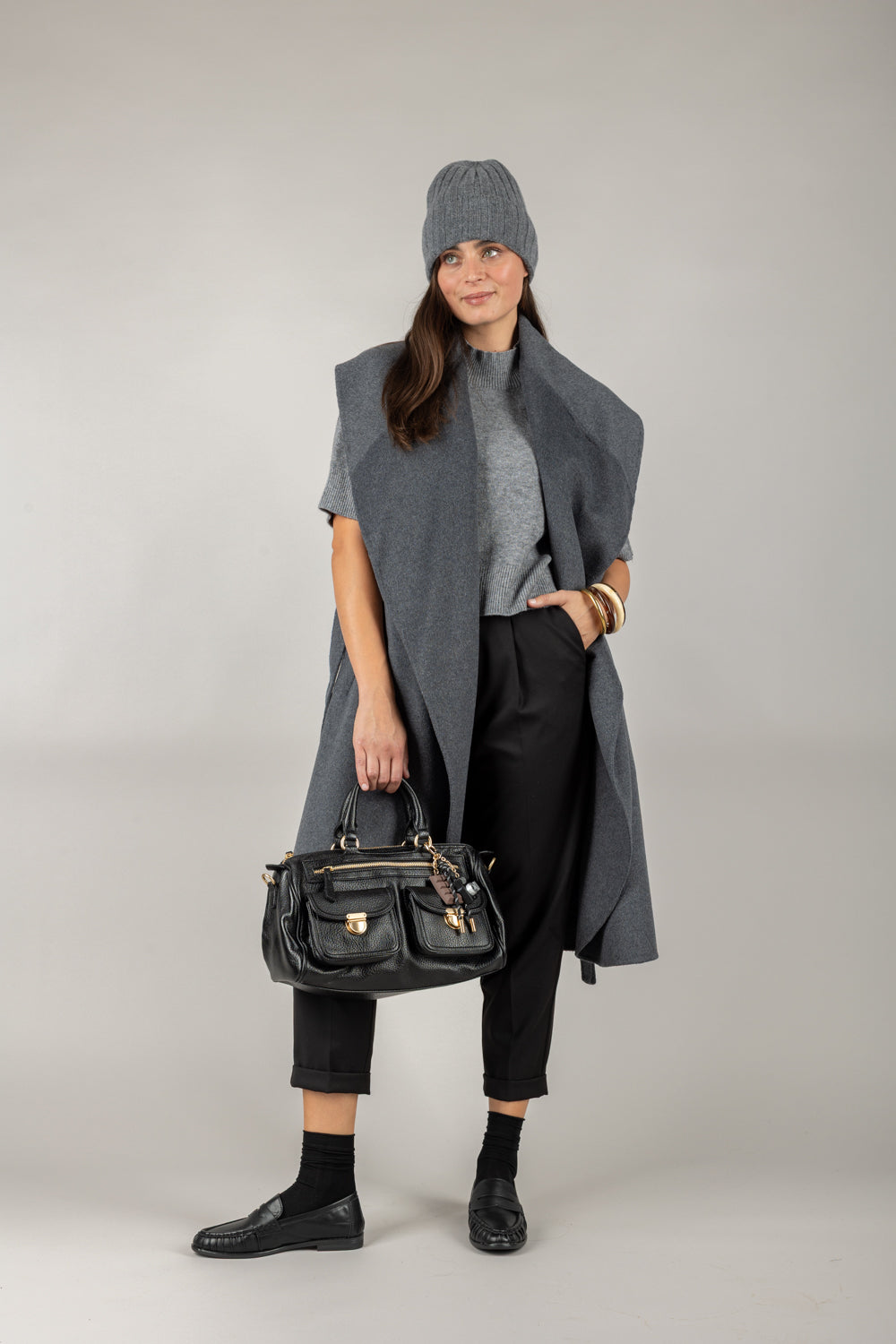 VICOLO - TF0056 - CAPPOTTO SMANICATO CON CINTA
