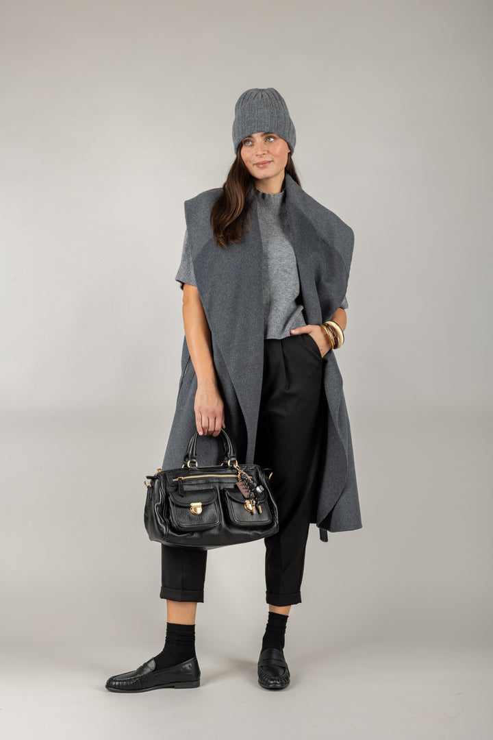 VICOLO - TF0056 - CAPPOTTO SMANICATO CON CINTA