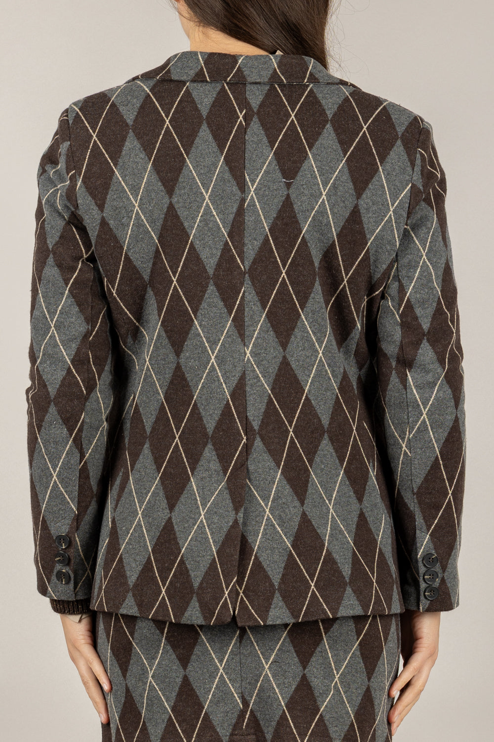 TENSIONE IN - 26B1652 - GIACCA A ROMBI MONOPETTO