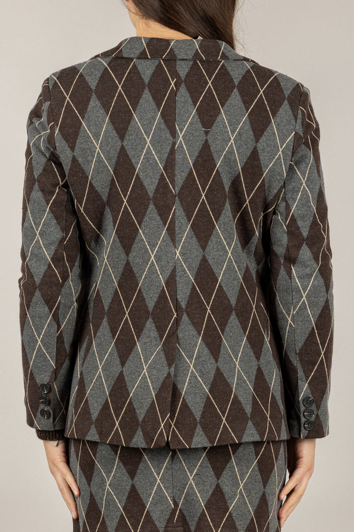 TENSIONE IN - 26B1652 - GIACCA A ROMBI MONOPETTO