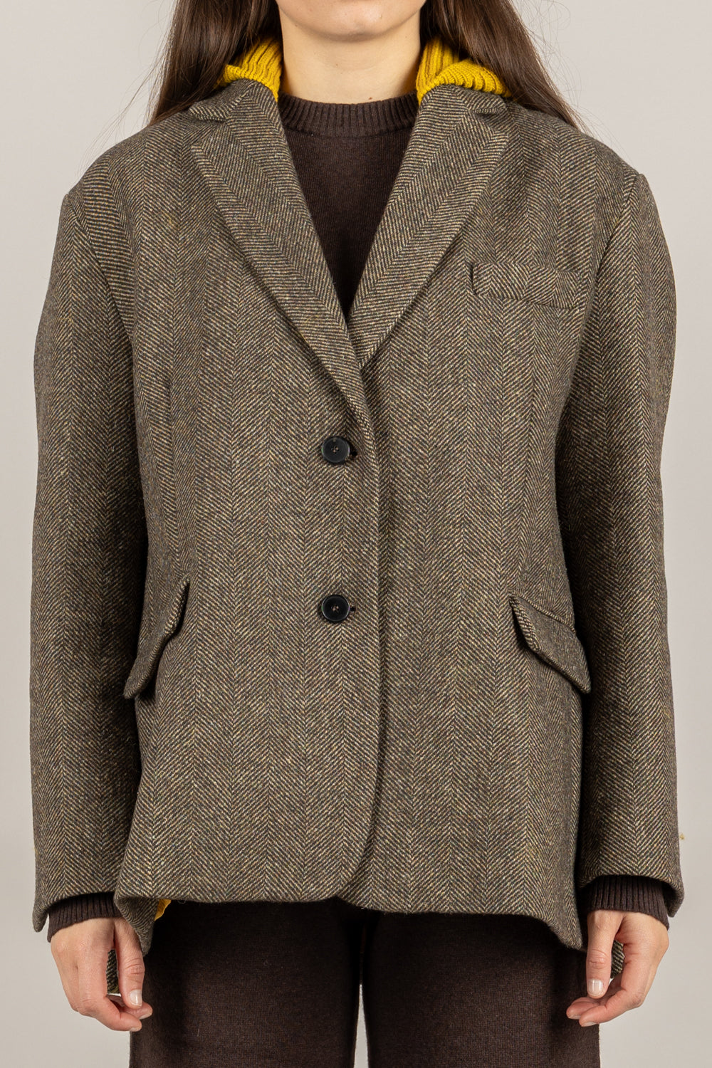 VICOLO - TF2004 - GIACCA SPIGATA CON CAPPUCCIO REMOVIBILE