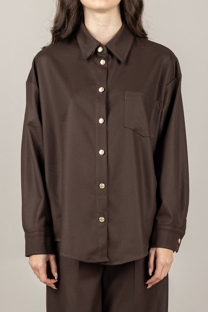 TENSIONE IN - 26C1361 - CAMICIA BOTTONI GIOIELLO CON TASCHINO