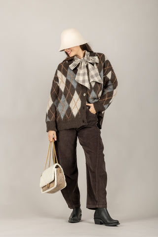 TENSIONE IN - W25PB23 - PANTALONE BARREL IN VELLUTO