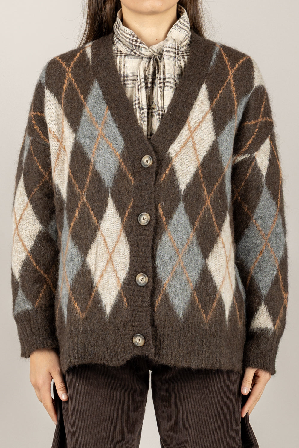 TENSIONE IN - D80999 - CARDIGAN ROMBI BICOLOR