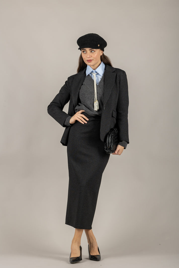 TENSIONE IN - 26G1627 - GONNA LONGUETTE GESSATA