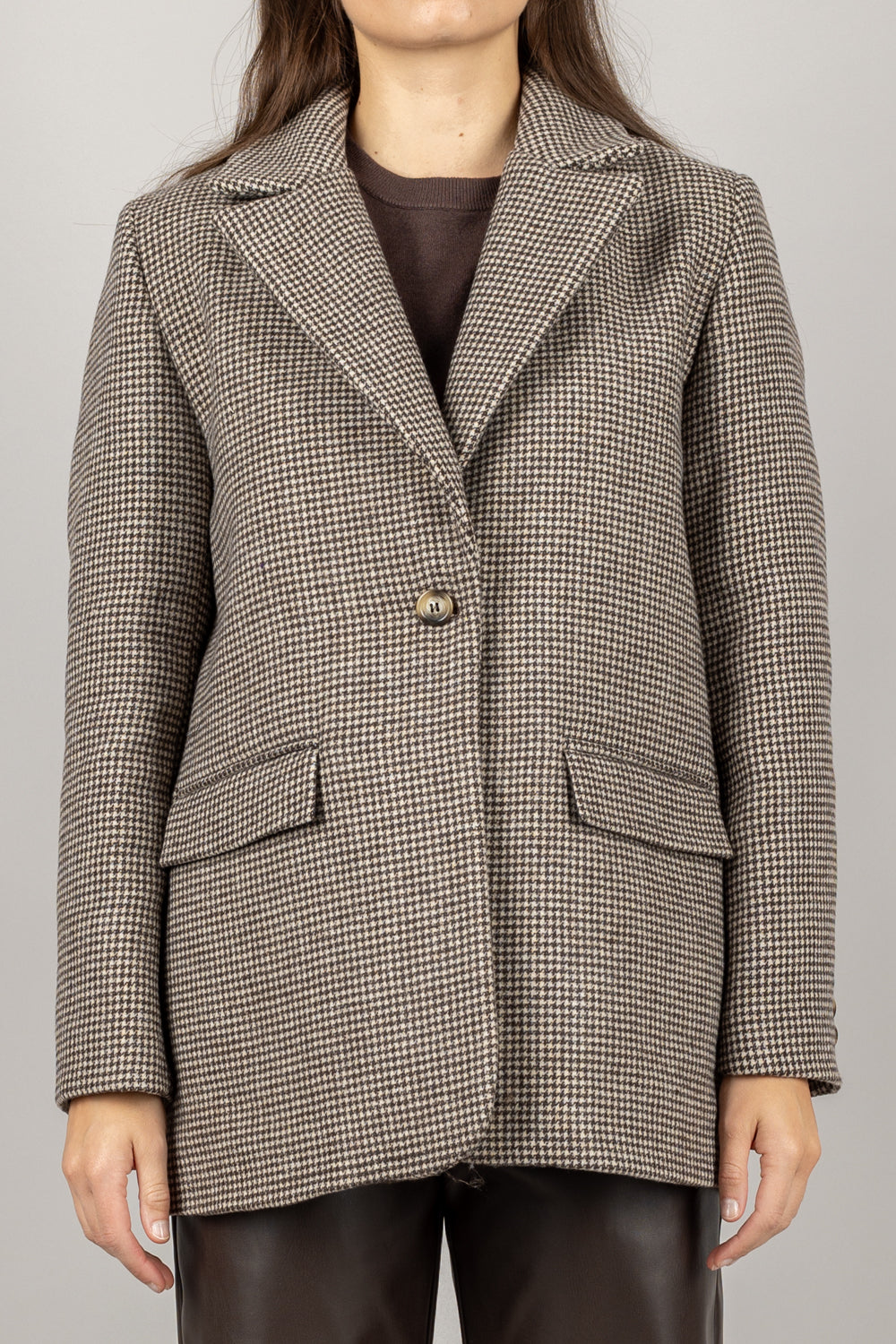 VICOLO - TF1763 - GIACCA MINI CHECK UN PETTO