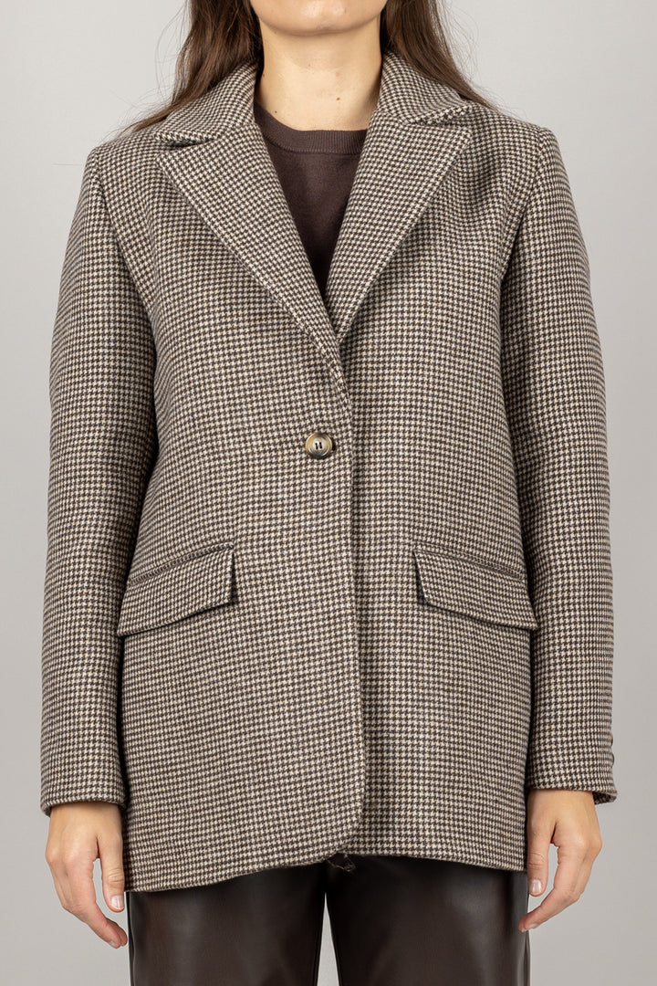 VICOLO - TF1763 - GIACCA MINI CHECK UN PETTO