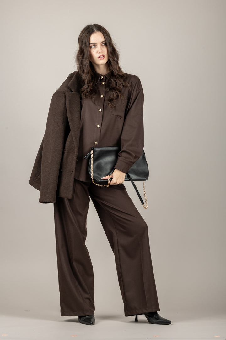 TENSIONE IN - 26C1361 - CAMICIA BOTTONI GIOIELLO CON TASCHINO