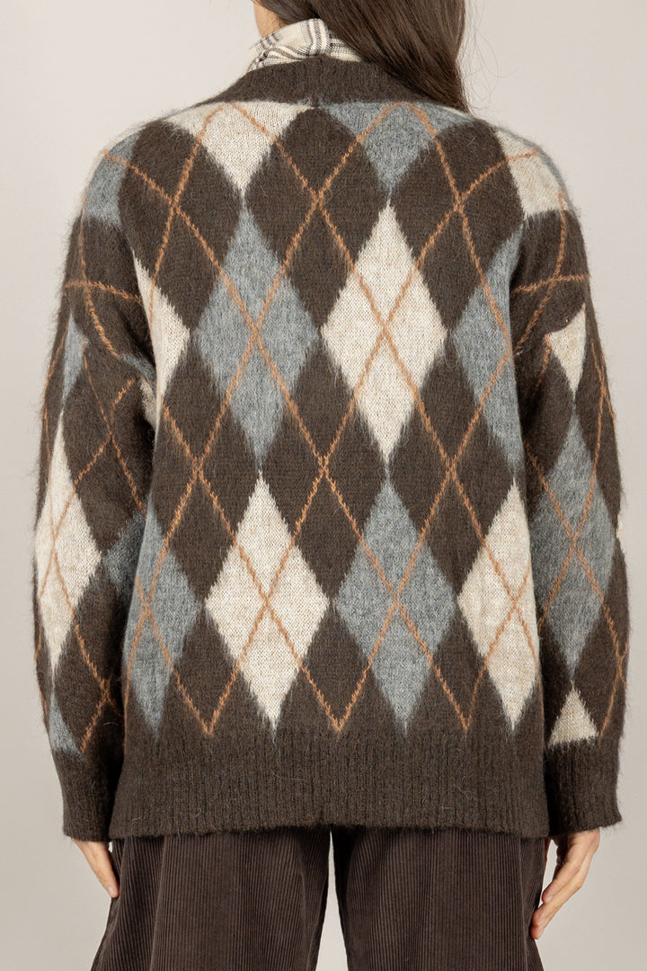 TENSIONE IN - D80999 - CARDIGAN ROMBI BICOLOR