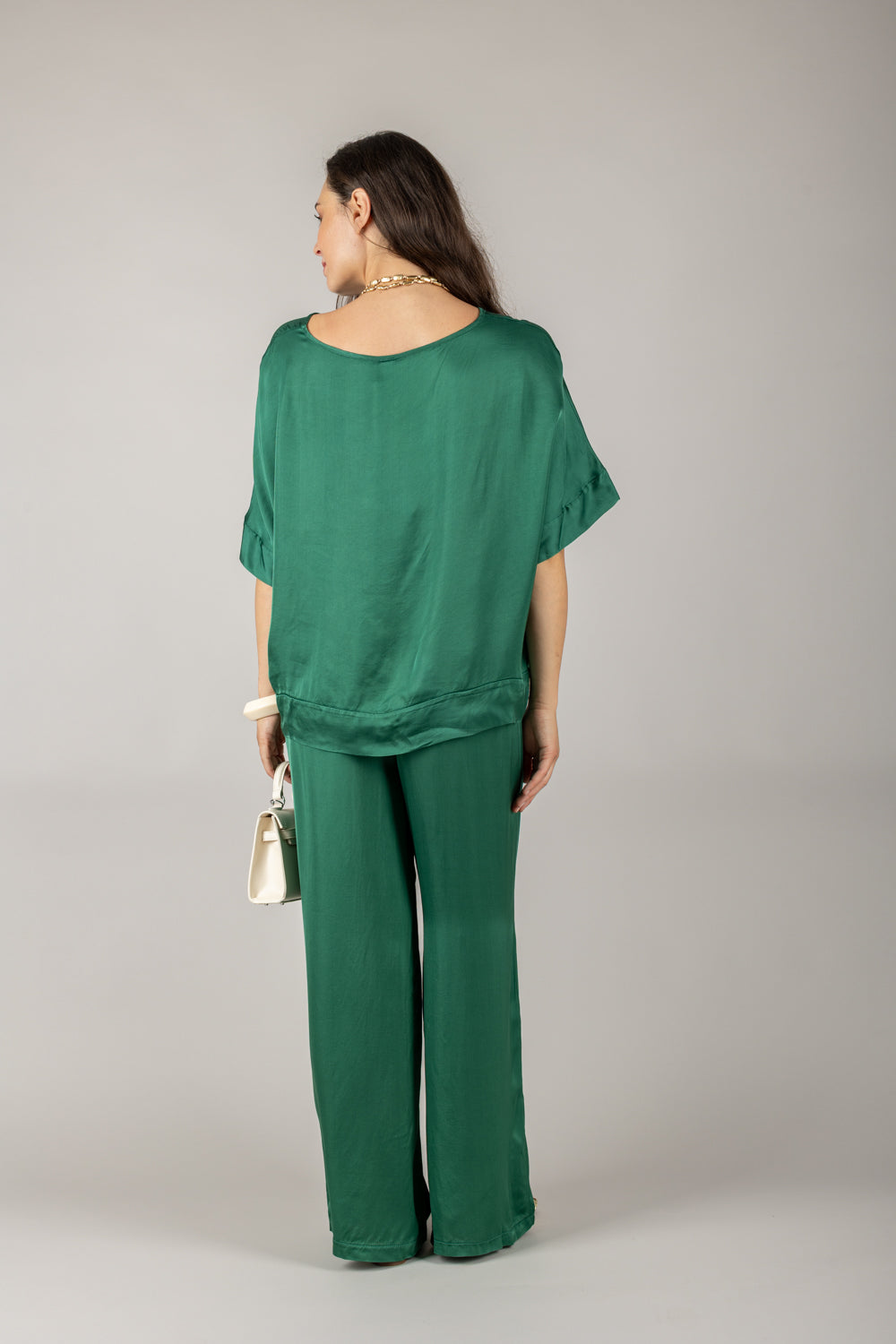 TENSIONE IN - C191P05Q - PANTALONE A PALAZZO CON COULISSE