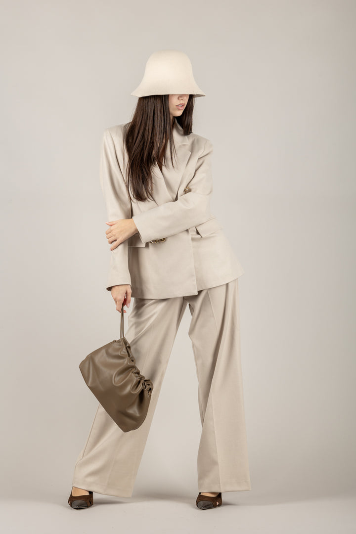 TENSIONE IN - 26P1352 - PANTALONE A PALAZZO CON CINTA