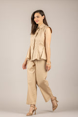 TENSIONE IN - 26P4936 - PANTALONE A GAMBA DRITTA CON RISVOLTO SAFARI