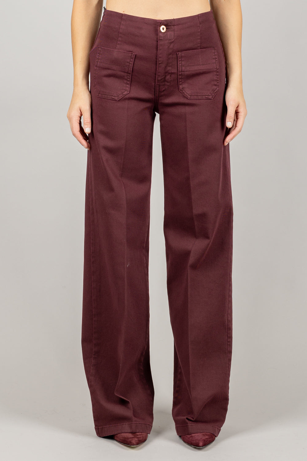 TENSIONE IN - CJ12707 - JEANS PALAZZO CON TASCHINI