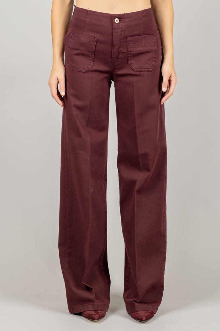 TENSIONE IN - CJ12707 - JEANS PALAZZO CON TASCHINI