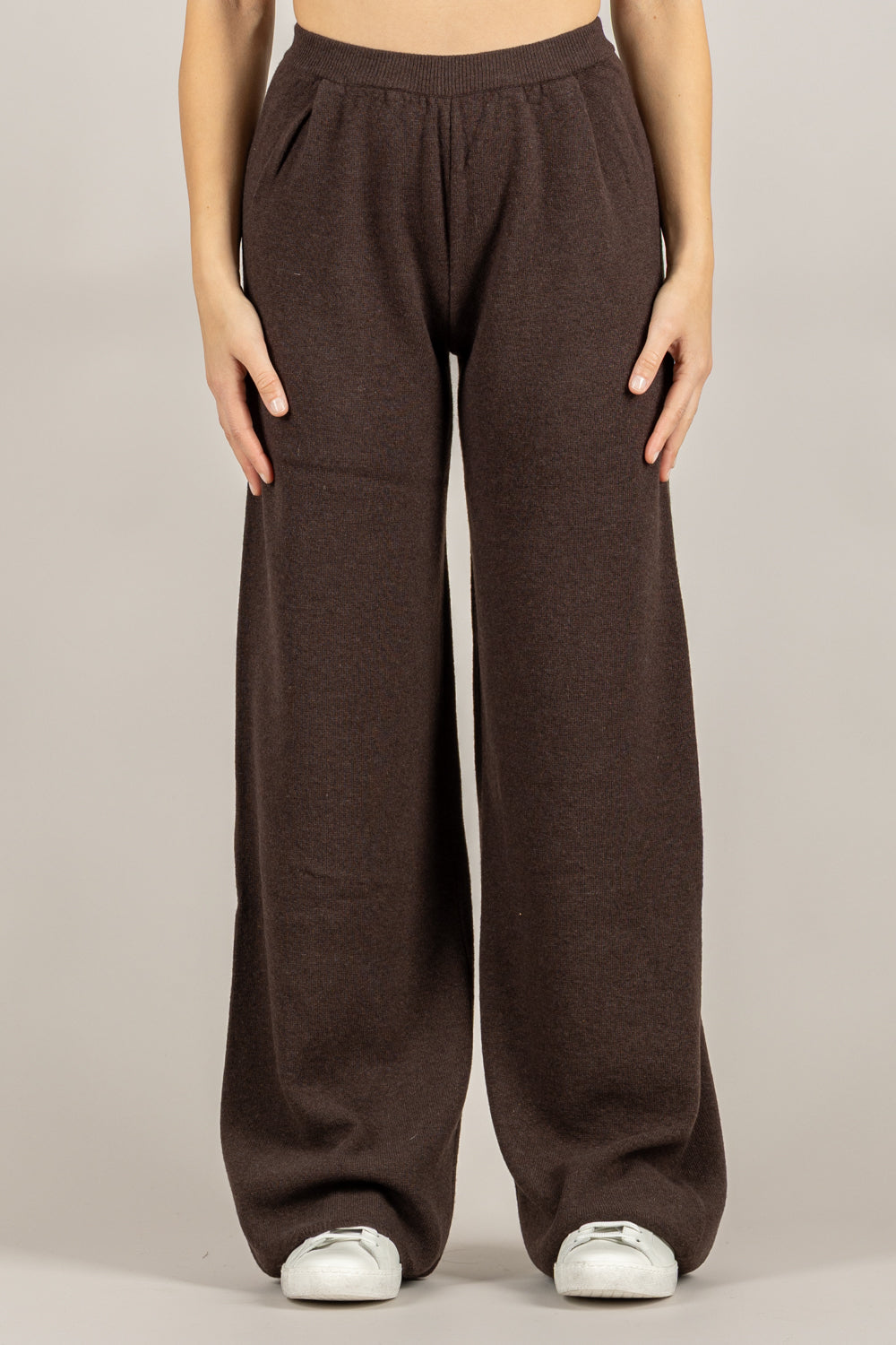 VICOLO - 22107F - PANTALONE IN MAGLIA MISTO LANA