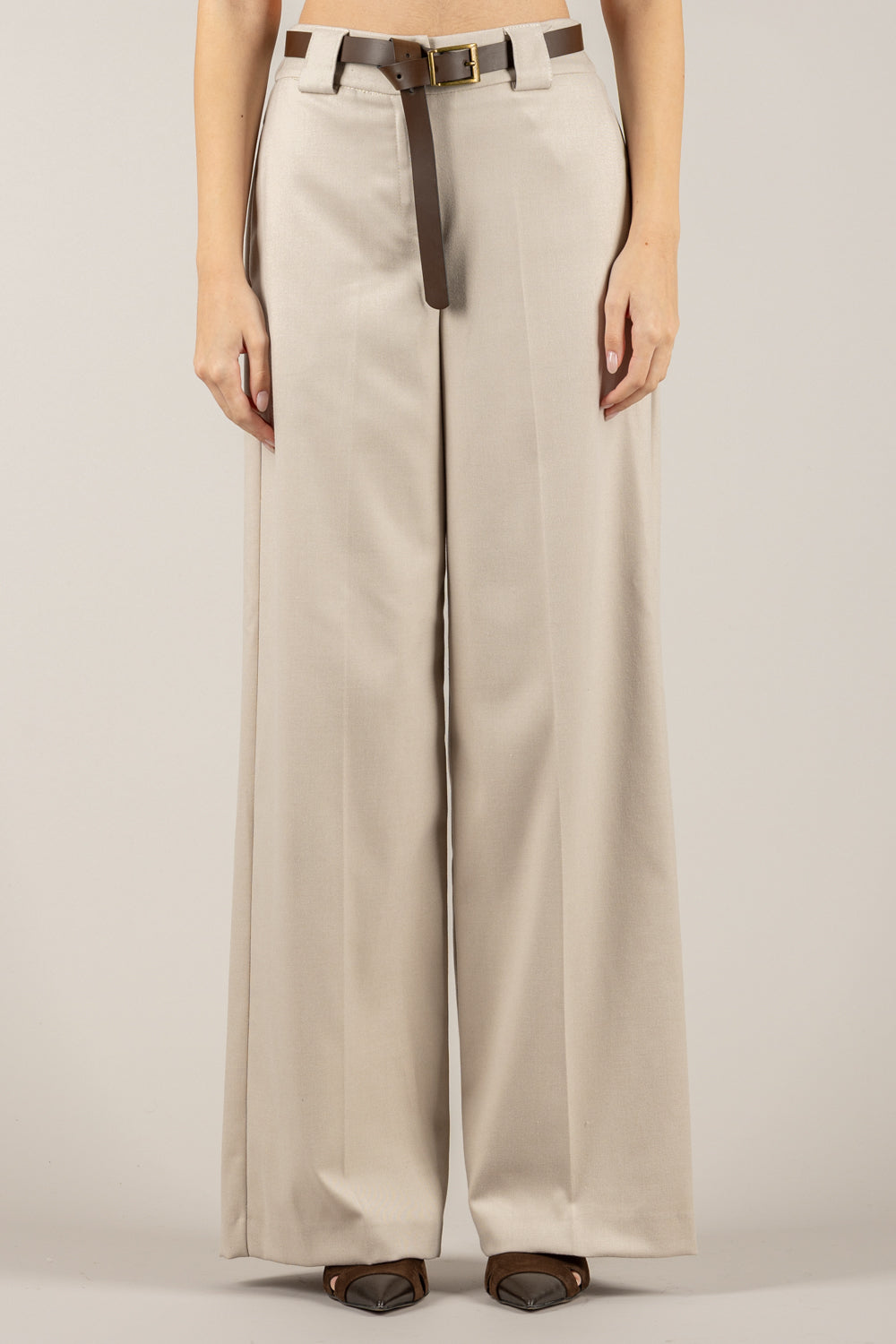 TENSIONE IN - 26P1352 - PANTALONE A PALAZZO CON CINTA