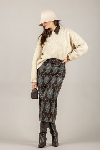 TENSIONE IN - FW25-1112-TI - MAGLIA GIROCOLLO MISTO LANA