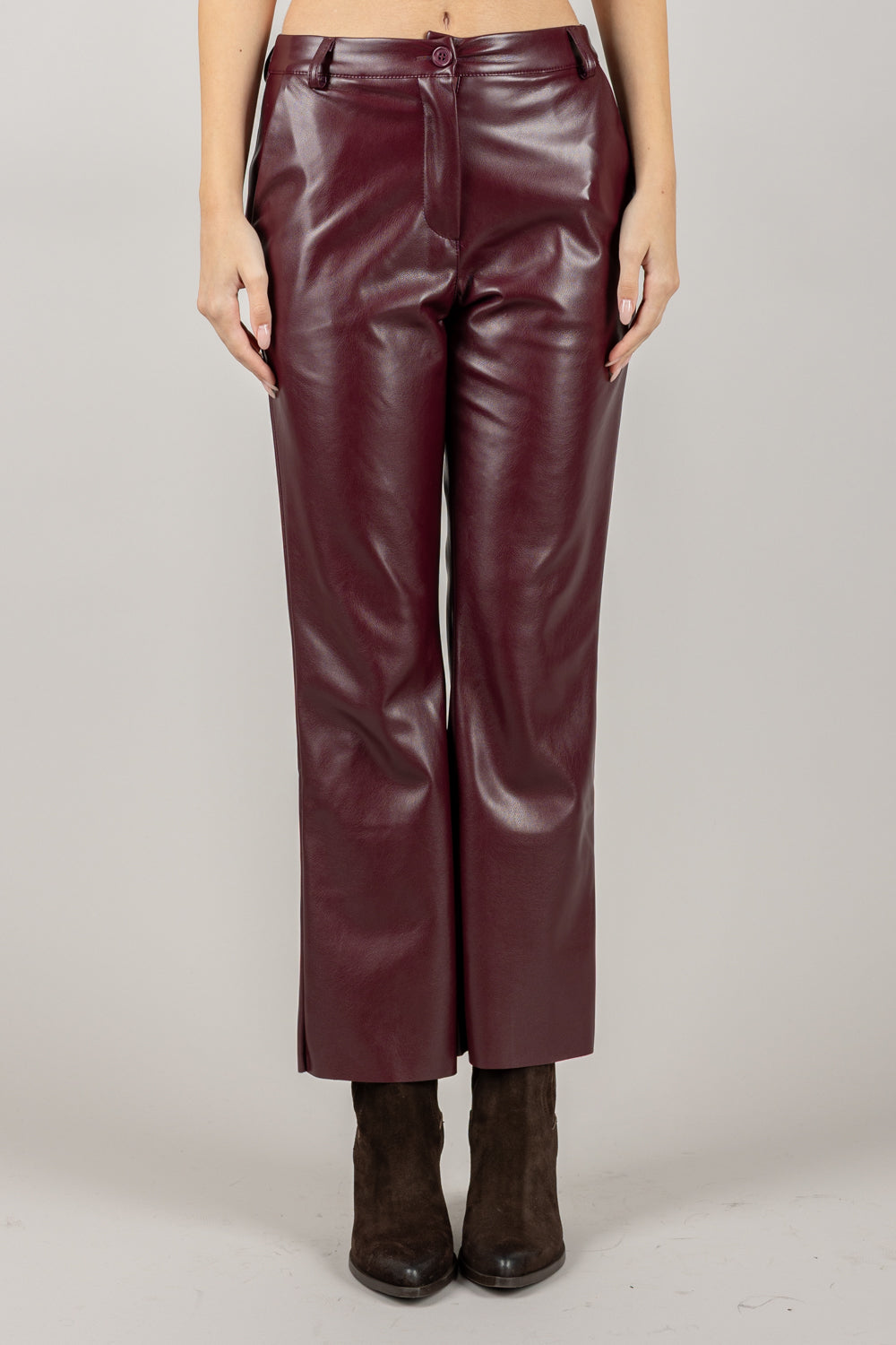 TENSIONE IN - 222128-25 - PANTALONE ECOPELLE A SIGARETTA
