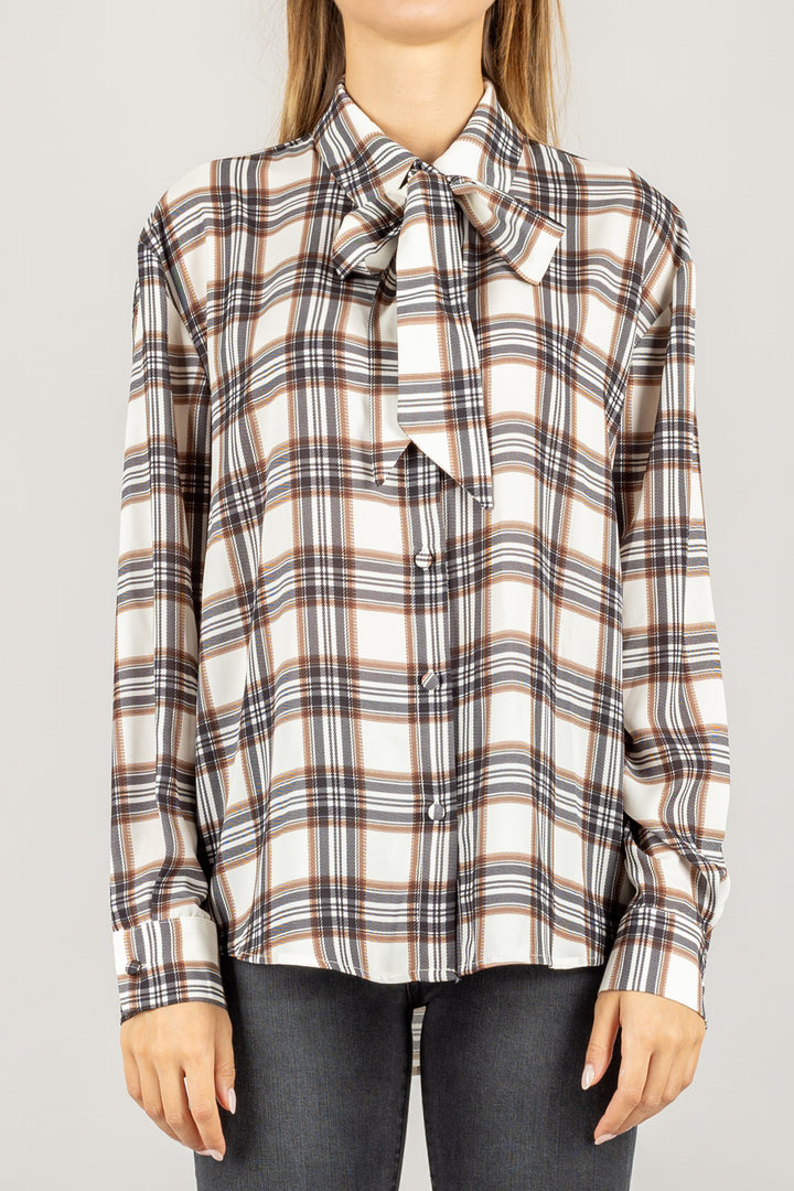 TENSIONE IN - 26C747 - CAMICIA CHECK CON FIOCCO