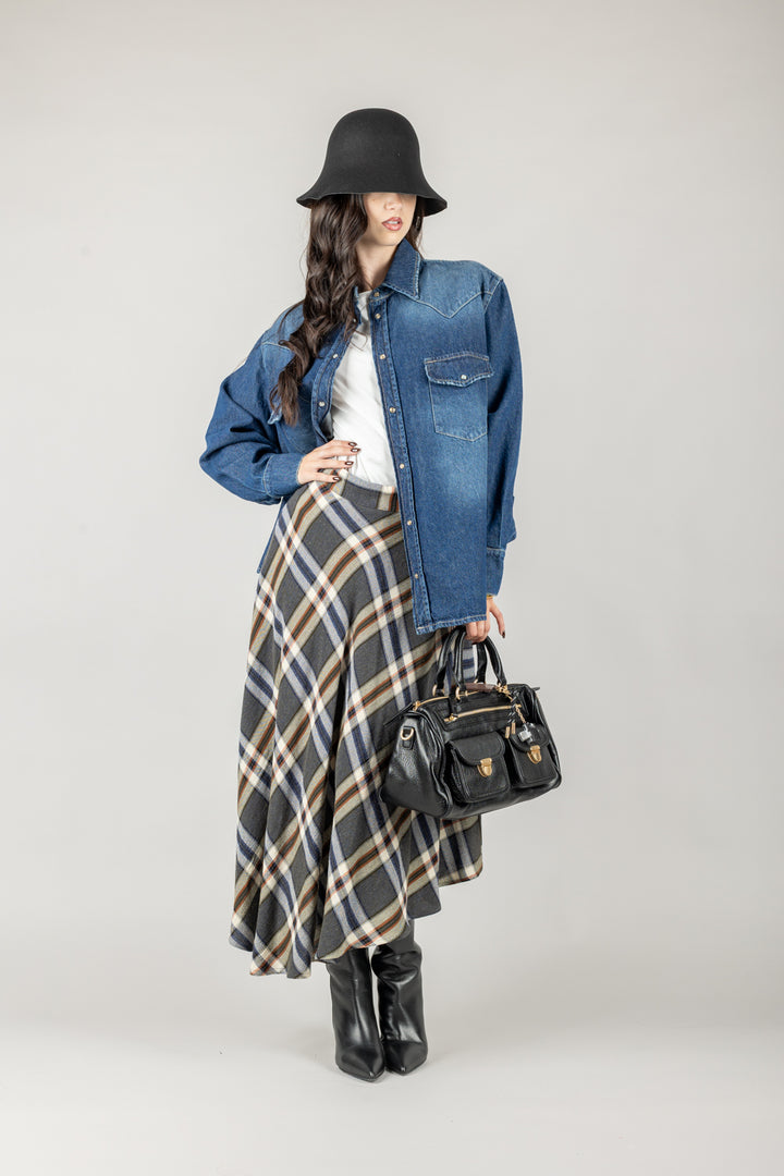 TENSIONE IN - SWEEG-BLU - GIACCA CAMICIA JEANS