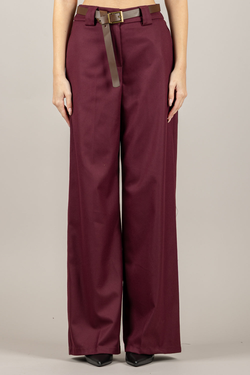 TENSIONE IN - 26P1352 - PANTALONE A PALAZZO CON CINTA