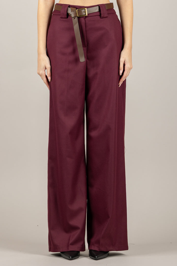 TENSIONE IN - 26P1352 - PANTALONE A PALAZZO CON CINTA