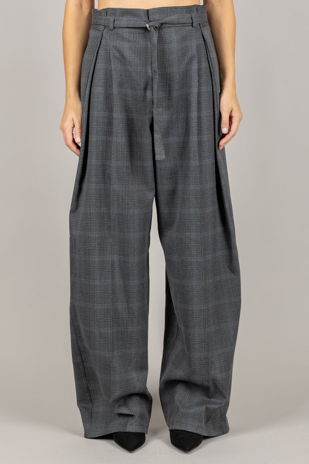 VICOLO - TF1731 - PANTALONE MINI CHECK CON PINCES