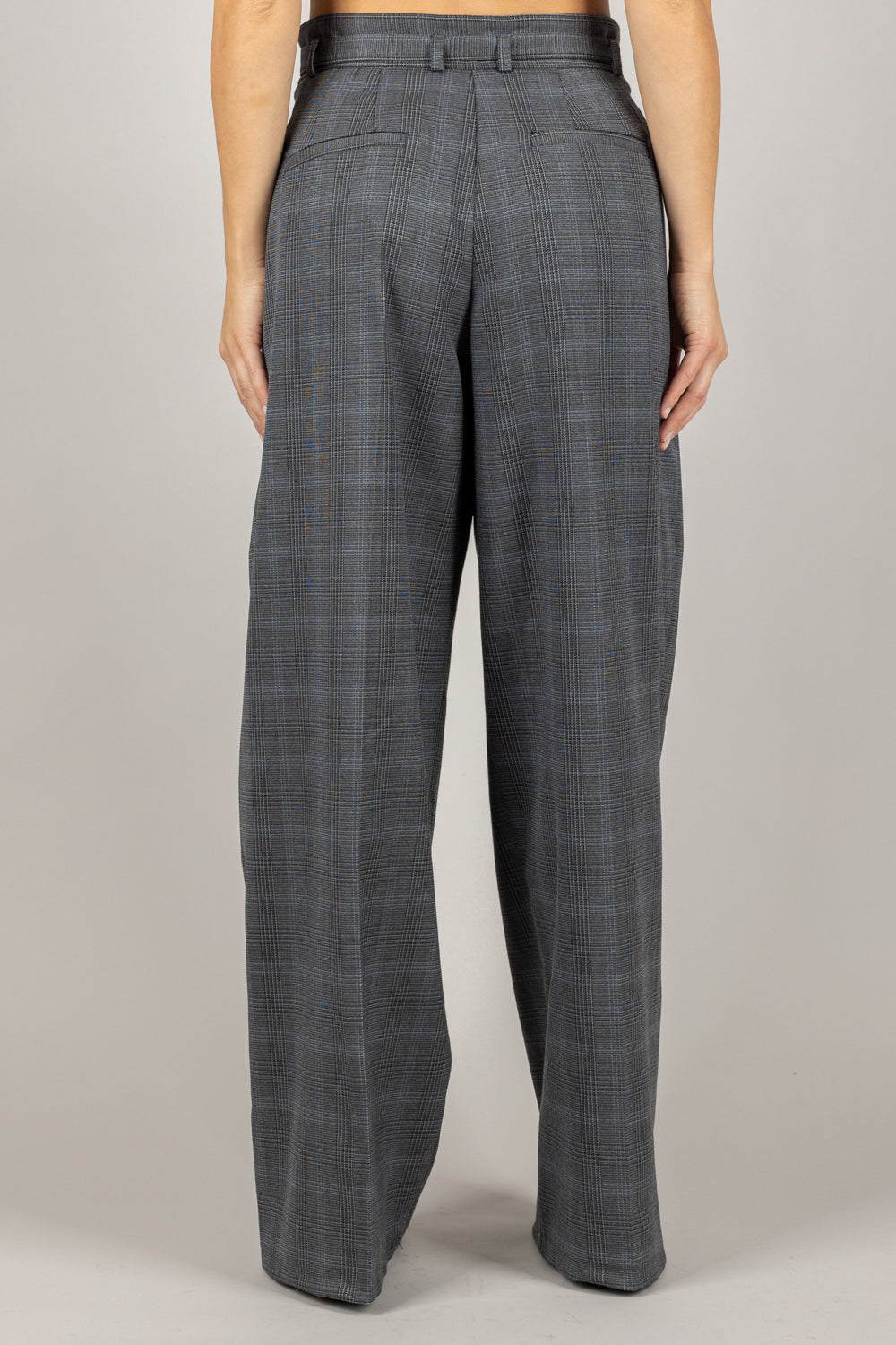 VICOLO - TF1731 - PANTALONE MINI CHECK CON PINCES