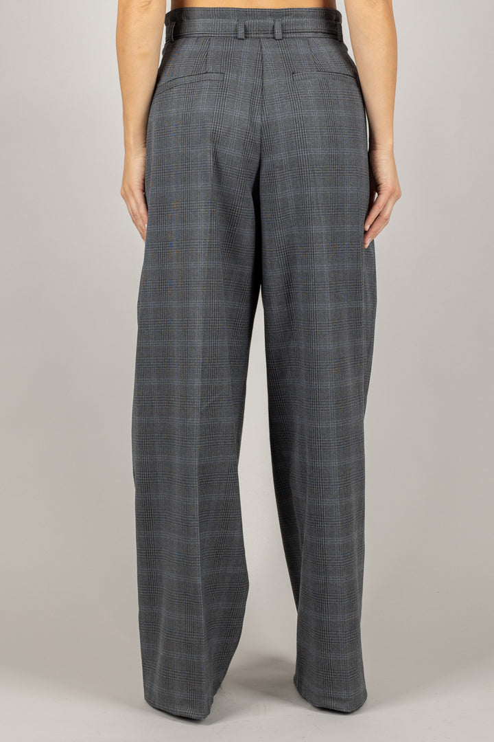 VICOLO - TF1731 - PANTALONE MINI CHECK CON PINCES