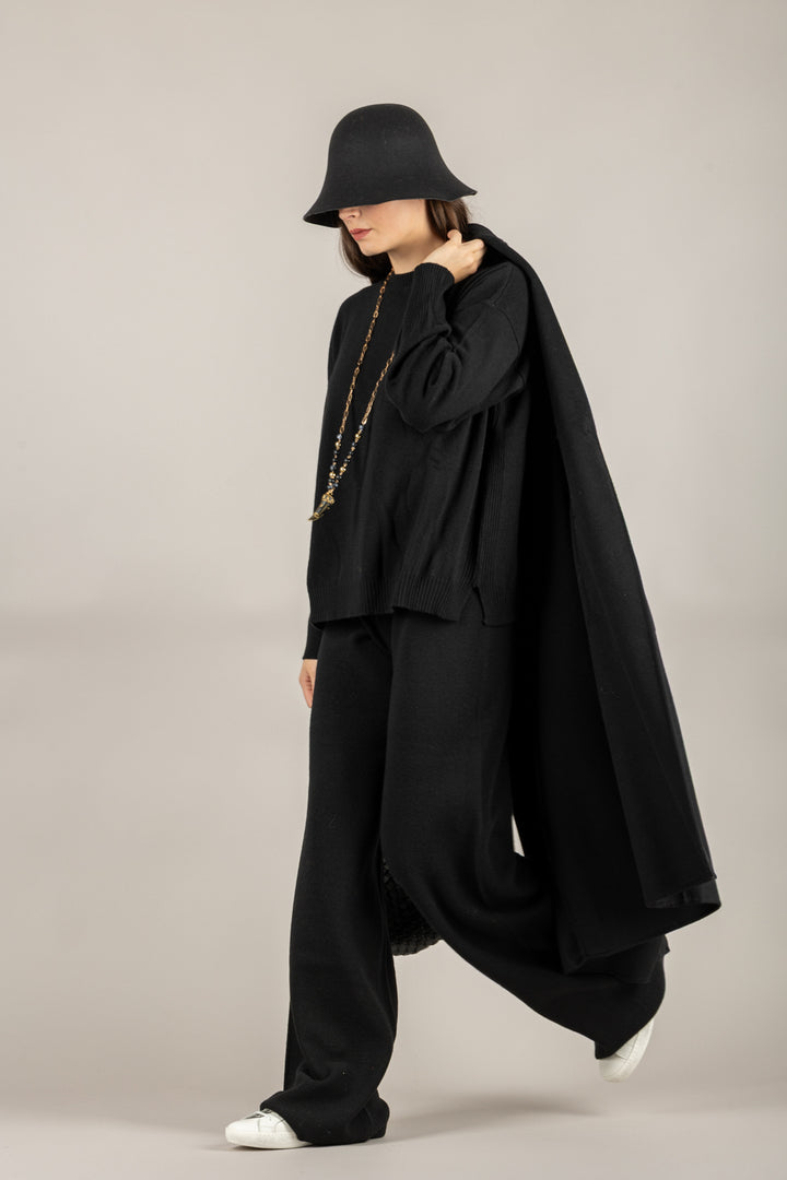 VICOLO - 22107F - PANTALONE IN MAGLIA MISTO LANA