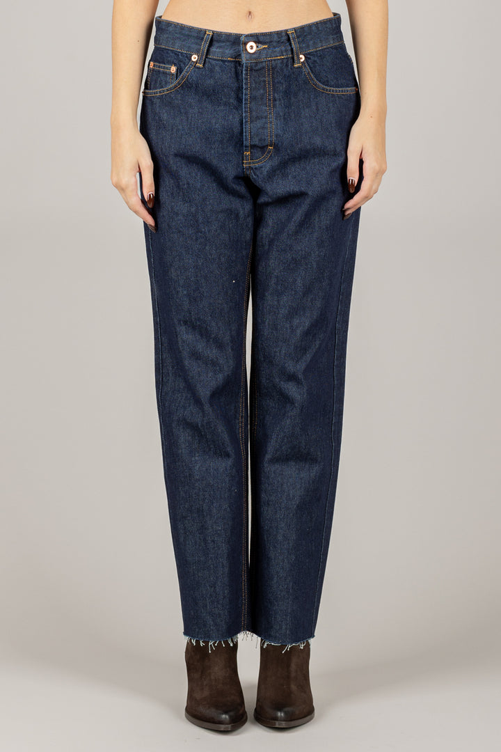 TENSIONE IN - CJ12702 - JEANS CROP TAGLIO VIVO