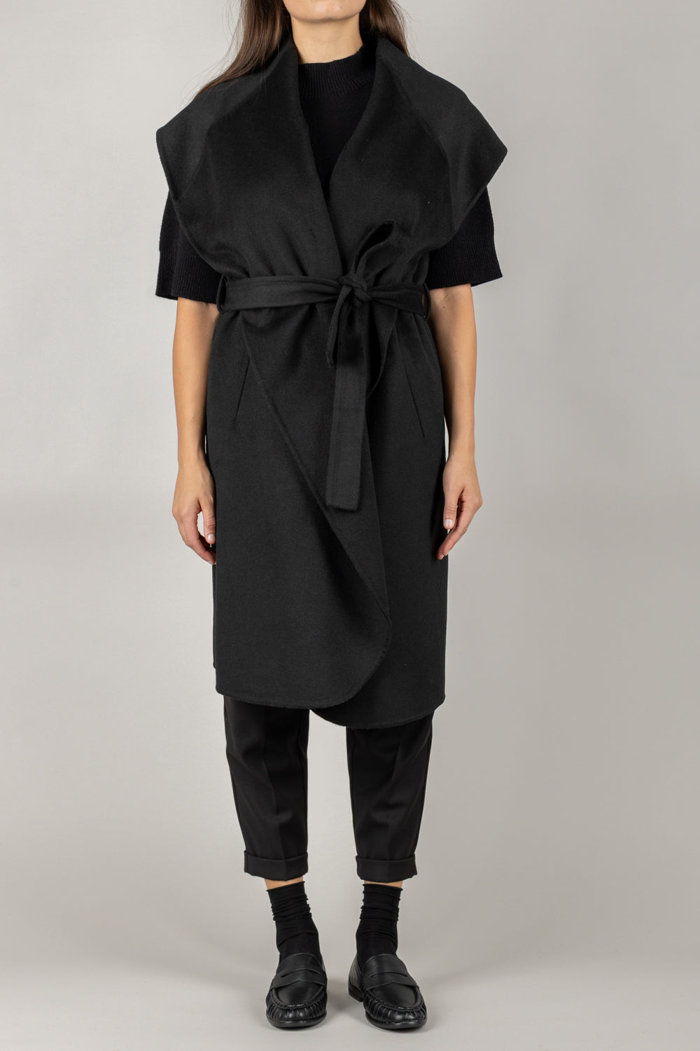 VICOLO - TF0056 - CAPPOTTO SMANICATO CON CINTA