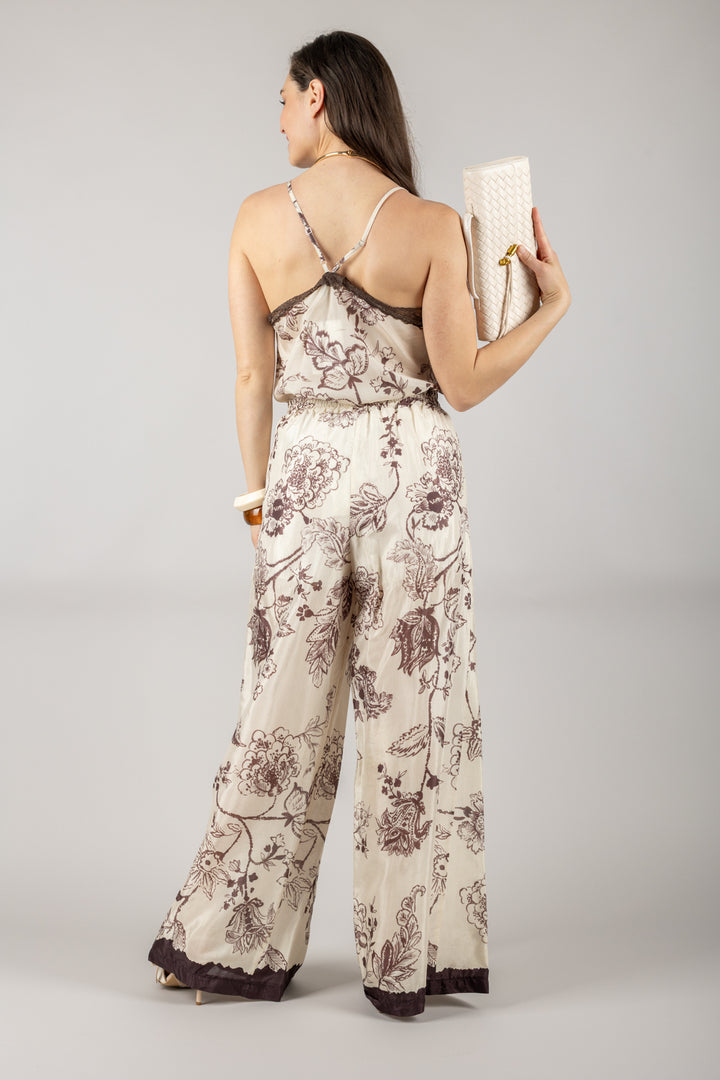 DIXIE - P067W228 - PANTALONE FANTASIA FLOREALE CON COULISSE