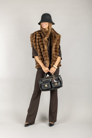 TENSIONE IN - HN344 - GILET ECOPELLICCIA CHIUSURA ASIMMETRICA