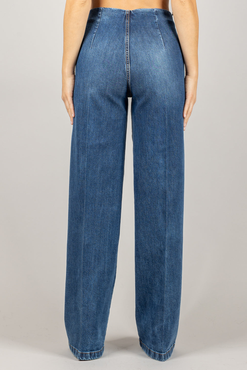 TENSIONE IN - CJ12709 - JEANS PALAZZO CON TASCHINI