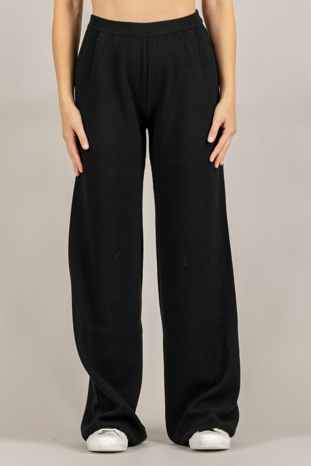 VICOLO - 22107F - PANTALONE IN MAGLIA MISTO LANA