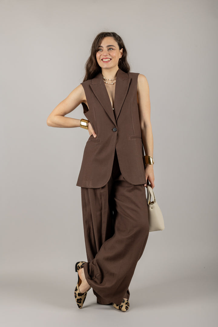 VICOLO - TD2045 - PANTALONE AMPIO A PALAZZO